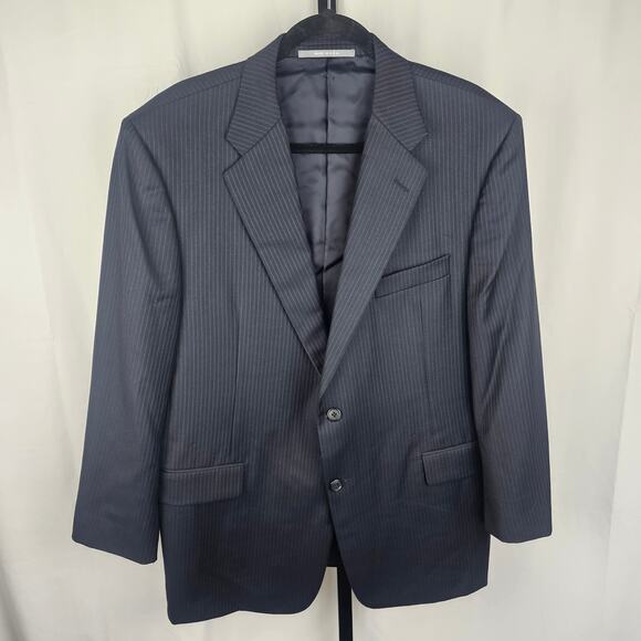 Hickey Freeman 100% Wool Pinstripe Blazer 44S Made in USA Vintage Y2K Power Look - Picture 1 of 5